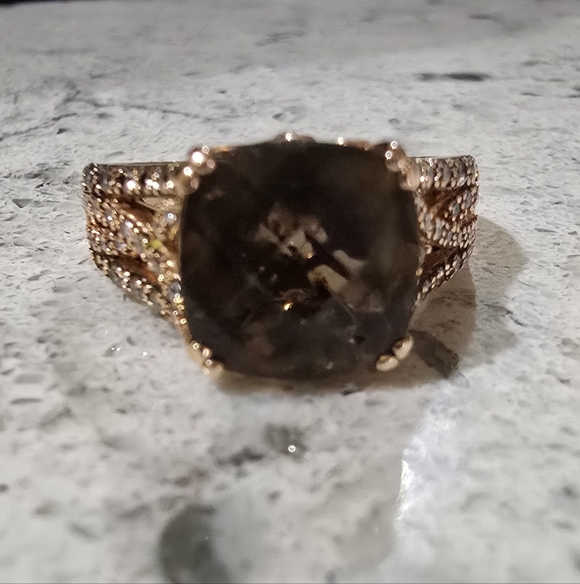 Levian Jewelry - LeVian Chocolate Quartz and Diamond Ring in Rose Gold